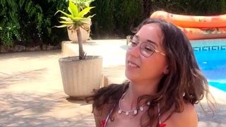 Brunette cutie outdoor nudity and toy fucking