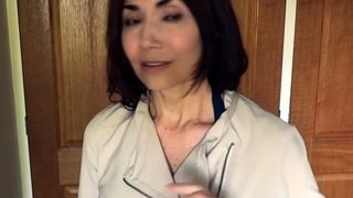 College teen with big boobs glass anal toy