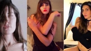 Cute amateur brunette naughty in solo jerking show on camera