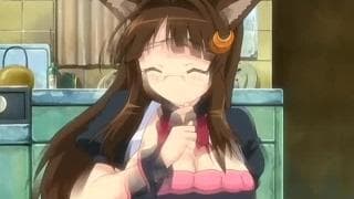 Hentai with a brunette with big oppais