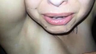 My girl takes my cumshot