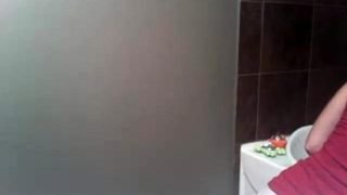 Small tit brunette amateur tugs on a big willie